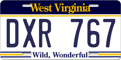 WV license plate DXR767