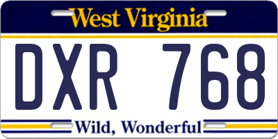 WV license plate DXR768