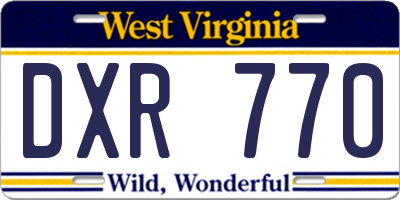 WV license plate DXR770