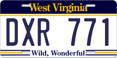 WV license plate DXR771