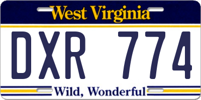 WV license plate DXR774