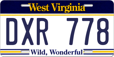 WV license plate DXR778