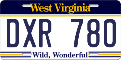 WV license plate DXR780