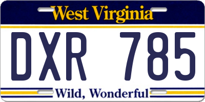 WV license plate DXR785