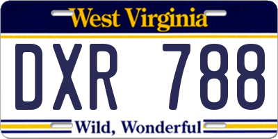 WV license plate DXR788