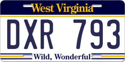 WV license plate DXR793
