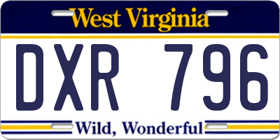 WV license plate DXR796