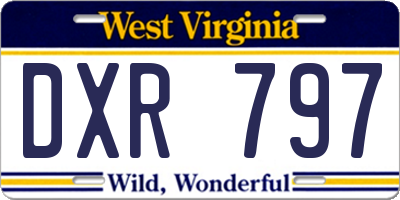 WV license plate DXR797