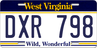WV license plate DXR798