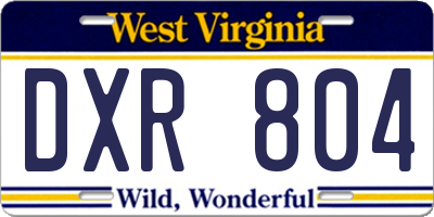 WV license plate DXR804