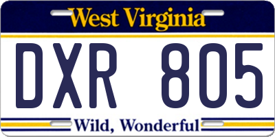 WV license plate DXR805