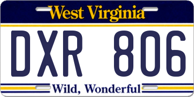 WV license plate DXR806