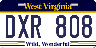WV license plate DXR808