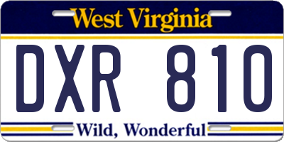 WV license plate DXR810