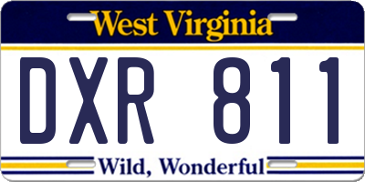 WV license plate DXR811