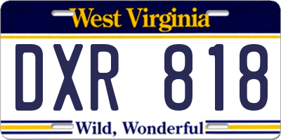 WV license plate DXR818