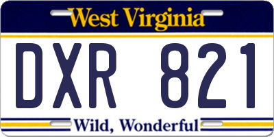 WV license plate DXR821