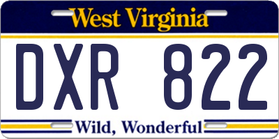 WV license plate DXR822
