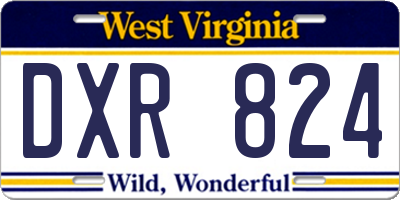WV license plate DXR824