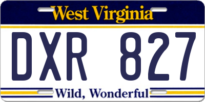 WV license plate DXR827
