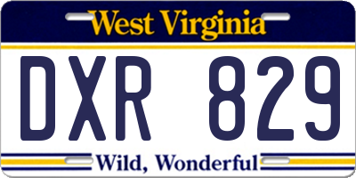 WV license plate DXR829