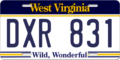 WV license plate DXR831