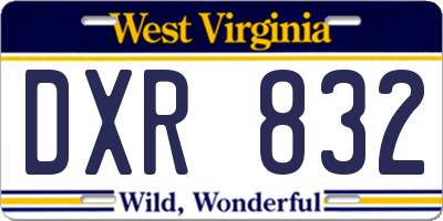 WV license plate DXR832