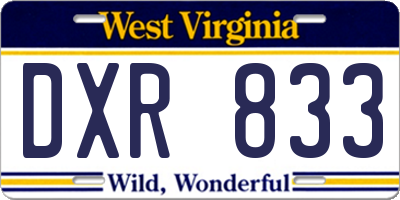 WV license plate DXR833