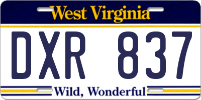 WV license plate DXR837