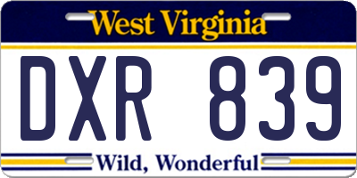 WV license plate DXR839
