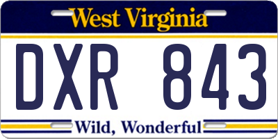 WV license plate DXR843