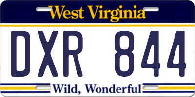 WV license plate DXR844