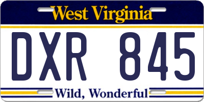 WV license plate DXR845