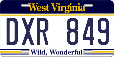 WV license plate DXR849