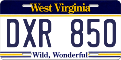 WV license plate DXR850