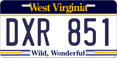 WV license plate DXR851