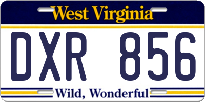 WV license plate DXR856