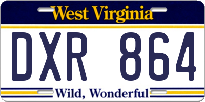 WV license plate DXR864