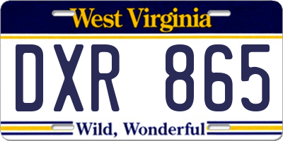 WV license plate DXR865