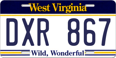 WV license plate DXR867