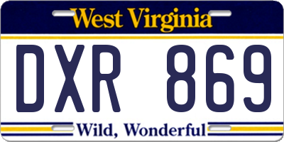 WV license plate DXR869