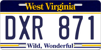 WV license plate DXR871