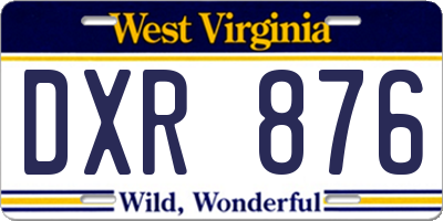 WV license plate DXR876