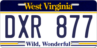 WV license plate DXR877