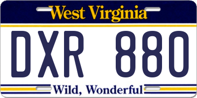 WV license plate DXR880