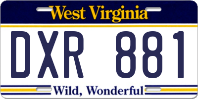 WV license plate DXR881
