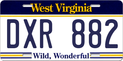 WV license plate DXR882