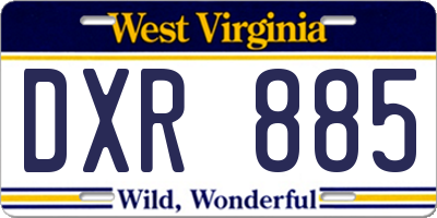 WV license plate DXR885