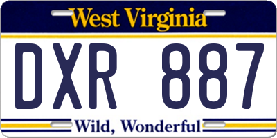 WV license plate DXR887