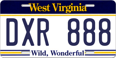 WV license plate DXR888
